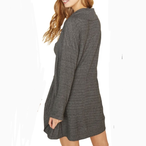 Cosabella Cadenza Robe Open Front Shawl Collar Cotton Mid-Thigh Charcoal M NWT - Picture 7 of 12